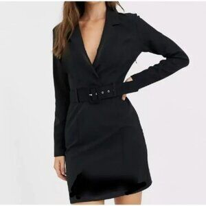 NWT Jason Wu Faux Suede Black Wrap Dress w/lining